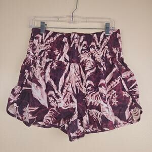 Free People FP Movement The Way Home Floral Shorts Eggplant Size XL